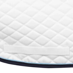 TuffRider Basic All Purpose Pad With Trim And Piping -Equestrian Supply Store 100558 JPC TuffRider.Basic .AllPurpose.Saddle.Pad .Trim Piping White.Navy .LightBlue GirthStrap