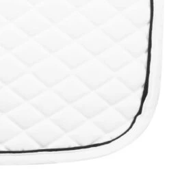 TuffRider Basic All Purpose Pad With Trim And Piping -Equestrian Supply Store 100558 JPC TuffRider.Basic .AllPurpose.Saddle.Pad .Trim Piping White.White .Black CloseUp