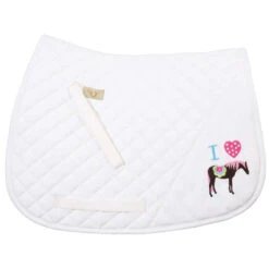 TuffRider I Heart Pony Girl Saddle Pad 5 TuffRider I Heart Pony Girl Saddle Pad -Equestrian Supply Store 100749 JPC TuffRider I.Heart .Pony .Girl .Saddle.Pad White