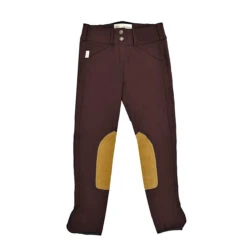 Tailored Sportsman Vintage Mid Rise Front Zip Breeches -Equestrian Supply Store 1963 Bordeaux.Tan 00