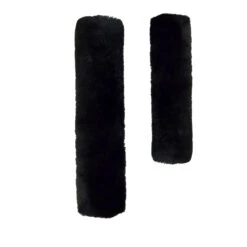 Walsh Genuine Sheepskin Halter Covers -Equestrian Supply Store 383 9 Walsh Genuine.Sheepskin.Halter.Covers Black.2.Set Front