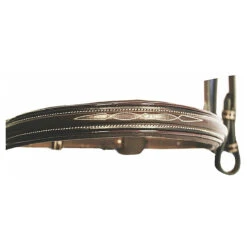 HDR Pro Mono Crown Fancy Bridle With Patent Leather Piping And Laced Reins 11 HDR Pro Mono Crown Fancy Bridle With Patent Leather Piping And Laced Reins -Equestrian Supply Store 5217 JPC HDR Pro.Mono .Crown .Fancy .w.Patent.Leth .Pip .Laced .Reins Havana Nose.Front