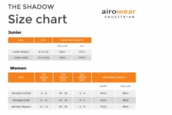 Airowear Shadow Body Protector -Equestrian Supply Store AirowearShadowSizeChart