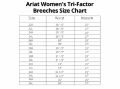 Ariat Women's Tri Factor Grip Full Seat Breeches - Seasonal Colors -Equestrian Supply Store Ariat Trifactor Sizechart 5b8876fd db0f 464a 87f0 4348a8f49bff