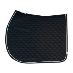 Lettia Coolmax AP Saddle Pad -Equestrian Supply Store Blk White Piping