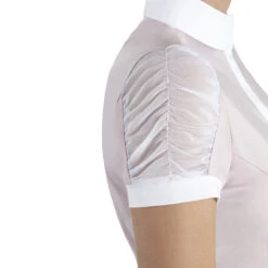 Equiline Women's GinnyG Competition Polo With Microstuds 8 Equiline Women's GinnyG Competition Polo With Microstuds -Equestrian Supply Store EQline GinnyG.Show .Polo .Microstuds Violet.Ice Side