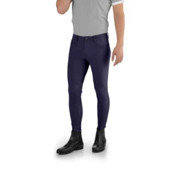 EGO 7 Men's Jumping EJ Knee Patch Breeches -Equestrian Supply Store Ego7 Jumping.EJ .For .Men Navy Front