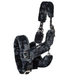 Equiline Terris Sheepskin Shipping Halter -Equestrian Supply Store Equline Shippinghalter Black