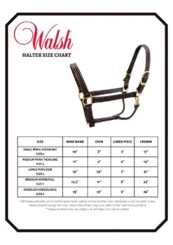Walsh Genuine Sheepskin Halter Covers -Equestrian Supply Store HALTER SIZE CHART 3
