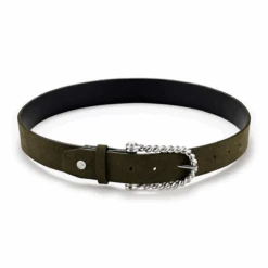 Hannah Childs Twisted Bit Belt -Equestrian Supply Store HC SuedeBeltForest