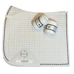 Halter Ego European Cotton Saddle Pad -Equestrian Supply Store HEgo DRSGPAD Wht Blk HalterEgo European.Cotton.Dressage.Saddle.Pad White.Black
