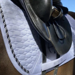 Halter Ego European Cotton Saddle Pad -Equestrian Supply Store HEgo DRSGPAD Wht Blk HalterEgo European.Cotton.Dressage.Saddle.Pad White.Black LS