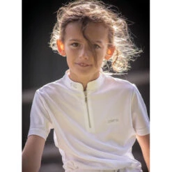 Jump'in Girls Short Sleeve Charlie Competition Polo Shirt 10 Jump'in Girls Short Sleeve Charlie Competition Polo Shirt -Equestrian Supply Store Jump.In Girls.Charlie.Polo .Show .Shirt White.2