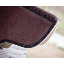 Penelope Combo Half Pad -Equestrian Supply Store P190 French.EQ Penelope Combo.Half .Pad Logo.Detail Havana