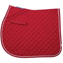 Lettia Coolmax AP Saddle Pad -Equestrian Supply Store Red White Piping