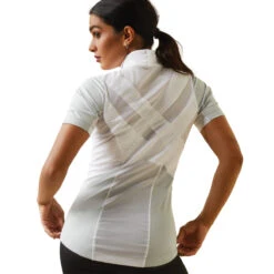 Ariat Womens Ascent 1/4 Zip Short Sleeve Show Shirt -Equestrian Supply Store S23 WMS ENGL 10043400 back