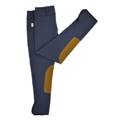 Tailored Sportsman Vintage Mid Rise Front Zip Breeches -Equestrian Supply Store T.Sports 1963 French.Blue Tan 3