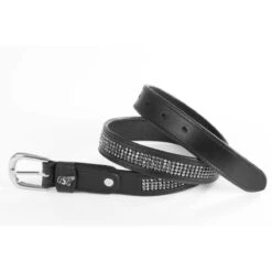 USG Princess Belts -Equestrian Supply Store UB020 KL.USG Princess.Belt Blk.w.Grey .Crystals Front