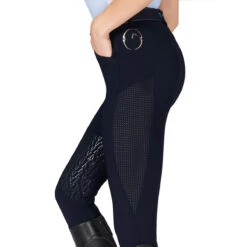 Vestrum Women's Ischia Knee Grip Breeches -Equestrian Supply Store Vestrum Ischia.Knee .Patch .Breeches Navy Mesh