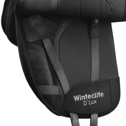 WintecLite Dressage D'Lux Saddle With HART -Equestrian Supply Store WL DressageDlux GirthingSystem Blk