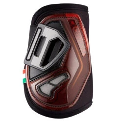 Acavallo Opera Hind Boot - Gel Lined With Elasticated Stud Fastening -Equestrian Supply Store brown front 93827.1587735365.1280.1280