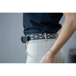 Penelope Pearl Belt -Equestrian Supply Store ceinture pearl noir blanc